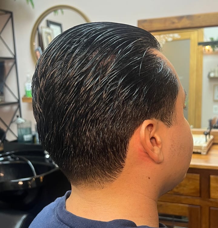 A Signature haircut by Sara Jane, side profile